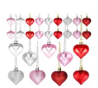 Palline per cuore Appendere Design 3D Matto Lucido Glitter Palline(6cm 27) | Plastica per dura, mix 4cm e 6cm, vivaci argento, per ideale per casa scuola eventi