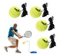 Palline per esercizi, palline da tennis da allenamento, 4 pezzi, gialle con corda, per principianti, per giocatore singolo, attrezzatura da allenamento