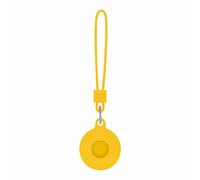Palline rialzate, adatte per Airtag SmartTracker, custodia in silicone, con portachiavi, per pacchetti, portafoglio, con supporto GPS per auto (giallo, taglia unica)