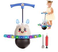 Palline rimbalzanti con manici per bambini, palla da salto per bambini, attrezzatura luminosa con orecchie da coniglio, lunghezza corda regolabile, giochi per adulti e bambini, per esterni e interni