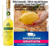 Pallini Limoncello - 1000 ml: liquore al limone creato con i limoni di Amalfi
