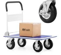 Pallit Carrello a Piattaforma Pieghevole 300 kg con Ruote Pneumatiche | Carrello da trasporto professionale con piano antiscivolo 880x580 mm, telaio in acciaio, manubrio ergonomico pieghevole