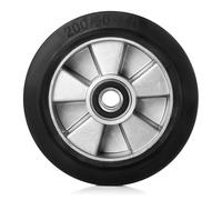 Pallit Carrello di sollevamento in gomma, 200 x 50 mm, asse 20 mm, con cuscinetti a sfera, ruote di ricambio, asse 20 mm, diametro 200 mm, larghezza 50 mm