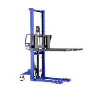 Pallit Carrello Elevatore FLEX - Forche Regolabili, Sollevatore Idraulico Manuale, Altezza 1.600 mm, Portata 1.000 kg, Transpallet Verticale, Ruote in PU