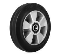 Pallit Ruota girevole per carrello sollevatore in gomma, 200 x 50 mm, asse 20 mm, cuscinetto a sfera incluso