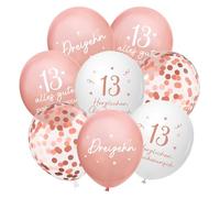 Palloncini 13 anni compleanno, 24 pezzi decorazione 13° compleanno per ragazze, 13 tutto il meglio per il tuo compleanno palloncini, decorazione 13° compleanno roségold, palloncino 13° compleanno per