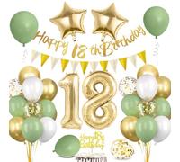 Palloncini 18 Anni Verde Oro, Decorazioni 18 Anni Ragazzo Ragazza, Festone Buon Compleanno