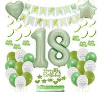 Palloncini 18 verde salvia,Decorazione 18 anni compleanno verde,Palloncini 18 anni compleanno ragazza,18 anni decorazioni ragazza,Decorazioni Torta verde compleanno 18 anni ragazzo ragazza