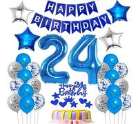 Palloncini 20 compleanno Uomo decorazione blu, decorazione compleanno 20 Uomo, palloncino 20 compleanno Uomo blu, decorazione torta 20 compleanno Uomo decorazione torta