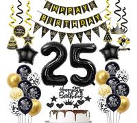 palloncini 25 anni uomo donna compleanno decorazioni 25 anni uomo palloncini oro nero compleanno 25 anni palloncini oro nero Decorazioni Torta Compleanno 25 anni uomo donna palloncini