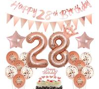 Palloncini 28°compleanno donna deco oro rosa set,palloncini 28°compleanno decorazione donna buon 28°compleanno ghirlande,28 anni donna decorazione compleanno 28 anni donna 28 anni deco torta