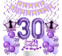 Palloncini 30 Anni compleanno Donna Deco, Decorazione festa 30 Anni compleanno viola, Palloncini compleanno 30 Anni Donna viola, Decoro 30 Anni compleanno Donna, 30 Anni palloncino viola