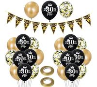palloncini 30 anni compleanno uomo donna decorazioni, 23 pezzi Neri oro lattice palloncini, ghirlanda 30 anni compleanno decorazioni festa per uomo deco compleanno 30 anni