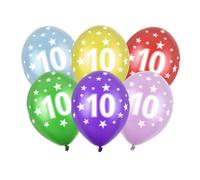 Palloncini 30 cm, 10° compleanno, mix metallico (1 VPE / 50 pz.)