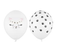 Palloncini 30 cm, gattini, bianco puro pastello (1 VPE / 50 pz.)