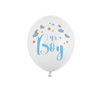 Palloncini 30 cm, It's a Boy, bianco puro pastello (1 VPE / 50 pz.)