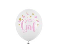 Palloncini 30 cm, It's a Girl, bianco puro pastello (1 VPE / 50 pz.)