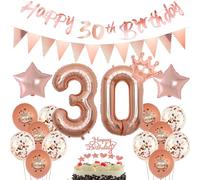 Palloncini 30°Compleannodonna Deco Oro Rosa Set, Ghirlande 30 Annidonna Buon Compleanno