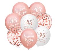 Palloncini 45 Anni Compleanno, 24 Pezzi Decorazione 45° Compleanno per Ragazze Donne, 45 Tutto il Migliore per il Compleanno Palloncini, Decorazione 45° Compleanno Roségold, Palloncino 45° Compleanno