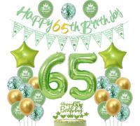 Palloncini 65 anni compleanno Uomo Donna, Palloncini Compleanno 65 Anni Verde, 65 Anni Palloncini Compleanno verde, 65 anni Decorazione Compleanno Uomo Donna verde salvia