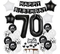 Palloncini 70 anni compleanno bianco nero,70 Anni Palloncini Compleanno bianchi neri,Decorazione 70 anni compleanno Uomo Donna,Decorazione 70 anni torta nera,Palloncini compleanno 70 Uomo