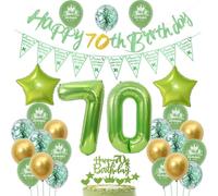 Palloncini 70 anni compleanno Uomo Donna, Palloncini Compleanno 70 Anni Verde, 70 Anni Palloncini Compleanno verde, 70 anni Decorazione Compleanno Uomo Donna verde salvia