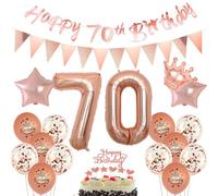 Palloncini 70°compleanno donna deco oro rosa set,palloncini 70°compleanno decorazione donna buon 70°compleanno ghirlande,70 anni donna decorazione compleanno 70 anni donna 70 anni deco torta