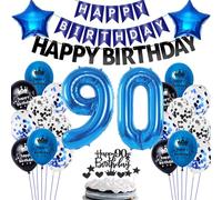 Palloncini 90 anni compleanno blu nero,Decorazioni Compleanno 90 anni uomo,blu nero 90 anni uomo decorazione,Palloncini Compleanno 90 anni uomo donna,blu 90 Anni Palloncini Compleanno