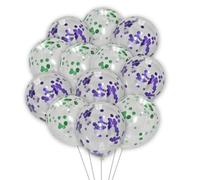 Palloncini a elio con coriandoli a forma di padrino, da 30,5 cm, per bambini e adulti, per compleanni, matrimoni, lauree, anniversari, eventi, decorazioni per feste, 10 m, colore viola e verde