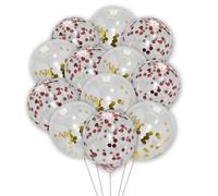 Palloncini a elio con coriandoli a forma di padrino, da 30,5 cm, per bambini e adulti, per compleanni, matrimoni, lauree, anniversari, eventi, feste, 10 m, colore: rosso e oro, confezione da 30