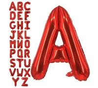 Palloncini a elio grandi da 101,6 cm, con lettere rosse, per varie decorazioni per feste e celebrazioni, M-101,6 cm