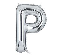Palloncini a elio in mylar, grandi 100 cm, con lettera P, in argento, per feste di compleanno, decorazioni per matrimoni, ragazze, parole personalizzate HH (argento)