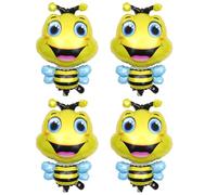 Palloncini a Forma di Ape 4 Pezzi in Film di Alluminio | Decorazioni per Feste per Ragazzo Ragazza, Giallo, Lavorazione Fine, Gonfiabili
