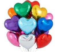 Palloncini a forma di cuore, 18 pollici, colore cuore, elio, palloncini a forma di cuore, rosso, arancione, verde, blu, viola, matrimonio, a forma di cuore, per San Valentino, compleanno, fidanzamento