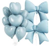 Palloncini a forma di cuore blu bambino, 10 pezzi, palloncini a forma di cuore da 18 pollici e 38 pollici a elio, per compleanno, San Valentino, baby shower e decorazioni per matrimoni