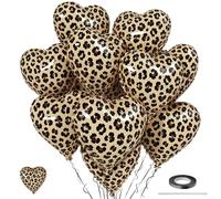 Palloncini a forma di cuore con stampa leopardata, 12 pezzi, 45,7 cm, con stampa animale, a forma di cuore, per zoo selvatico, safari, compleanno, addio al nubilato, baby shower, San Valentino
