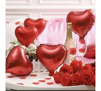 Palloncini a Forma di Cuore in Mylar, Set di 3pezzi, Cuore San Valentino, per Feste e Compleanni 45 cm (Rosso)