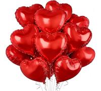 Palloncini a forma di cuore in pellicola 12 pezzi, palloncini a forma di cuore elio rosso da 45,7 cm, palloncini a forma di cuore rossi per matrimonio, palloncini a forma di cuore elio, palloncino a