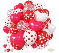 Palloncini a forma di cuore rossi e bianchi, palloncini a forma di cuore, in lattice, per San Valentino, amore, matrimonio, fidanzamento, anniversario, proposta di compleanno, decorazioni per feste