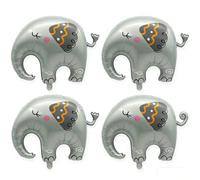 Palloncini a forma di elefante, 4 pezzi, motivo animale, zoo, bosco, per feste di compleanno