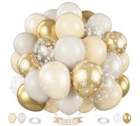 Palloncini a forma di fiocco di neve, beige, oro, crema, bianco, sabbia, oro metallizzato, neutro, boho, avorio, nude, set di palloncini invernali per ghiaccio, paese delle meraviglie neve, compleanno