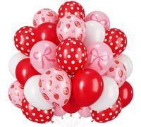 Palloncini a forma di fragola, 30,5 cm, rosso e rosa, con stampa a fragola, per il primo compleanno, baby shower, decorazioni per feste a tema frutta