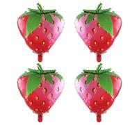 Palloncini a forma di frutta - 4 pezzi Decorazioni estive Palloncini con anguria e fragola Decorazione grande per feste in foil | Compleanno Matrimonio Shower Picnic Display per interni ed estern
