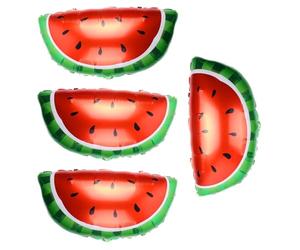 Palloncini a forma di frutta - 4 pezzi Decorazioni estive Palloncini con anguria e fragola Decorazione grande per feste in foil | Compleanno Matrimonio Shower Picnic Display per interni ed estern