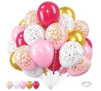 Palloncini a forma di ghepardo, 30,5 cm, rosa e oro, stampa leopardata, in lattice, decorazione per feste a tema giungla e safari per feste a tema selvaggio di compleanno, baby shower, zoo, giungla