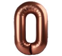 Palloncini a forma di numero 0, 101 cm, colore marrone caffè, graduazione per il 2025, palloncini con numeri in lamina per 10, 20, 30, 40, 50, 60, 70, 80, 90, 100, in Mylar, per compleanno