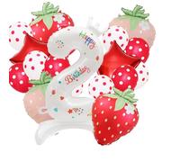Palloncini a fragola, decorazione per il primo compleanno, 76 cm, in mylar rosso, palloncini a forma di fragola, palloncini per primo compleanno per ragazze, decorazioni per il primo compleanno a