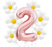 Palloncini a margherita Groovy One, decorazioni per compleanno, 101 cm, in mylar oro rosa, numero 2, palloncini a margherita, decorazione per feste di compleanno, due decorazioni di compleanno Groovy