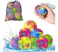 Palloncini Acqua 8 pezzi, Bombe D'Acqua per Bambini, Palline Rimbalzanti riutilizzabili, Pallone Da Spiaggia, giochi d'acqua per bambini outdoor, perfetti per piscina, spiaggia e mare (colore casuale)
