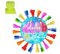 Palloncini Acqua Autosigillanti,108Pezzi Gavettoni Acqua Riempimento Rapido Da 10 Secondi,Colorati Water Balloons,Palloncini Gavettoni Biodegradabili,Bombe d'acqua per Giochi Bambini,Spiaggia,Piscina